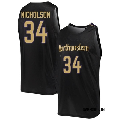 Men's Matthew Nicholson Northwestern Wildcats Replica Basketball Jersey - Black