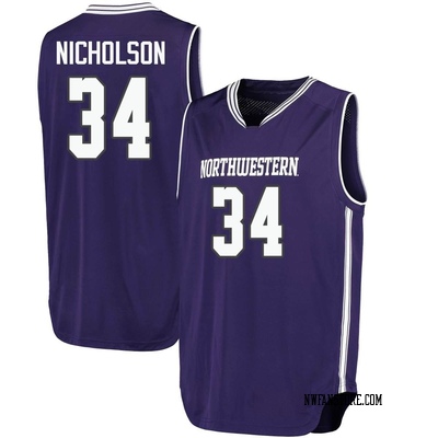 Men's Matthew Nicholson Northwestern Wildcats Replica Basketball Performance Jersey - Purple