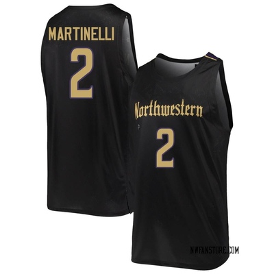Men's Nick Martinelli Northwestern Wildcats Replica Basketball Jersey - Black