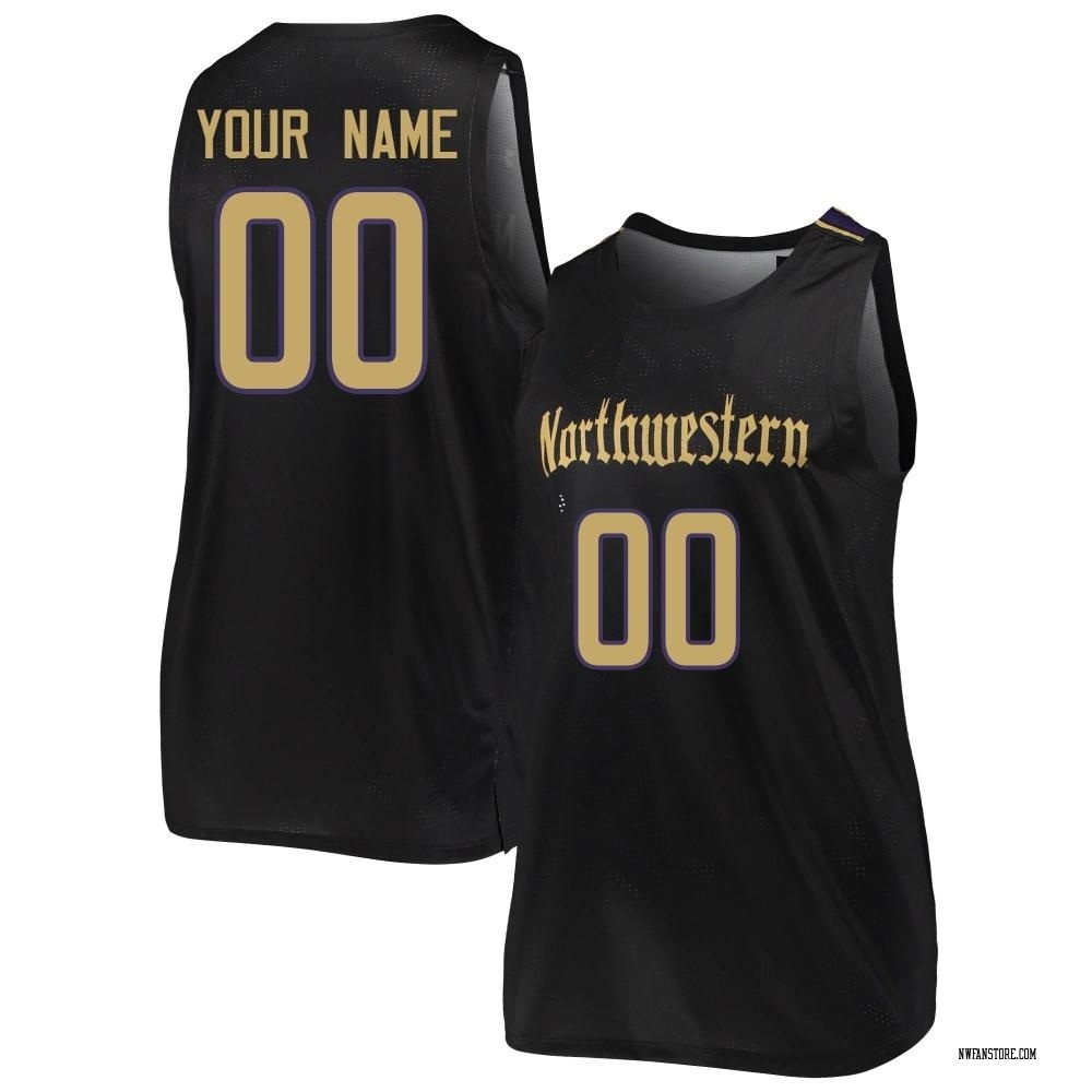 Women's Custom Northwestern Wildcats Replica Basketball Jersey - Black