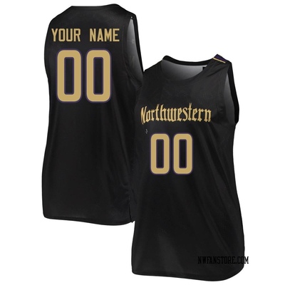 Women's Custom Northwestern Wildcats Replica Basketball Jersey - Black