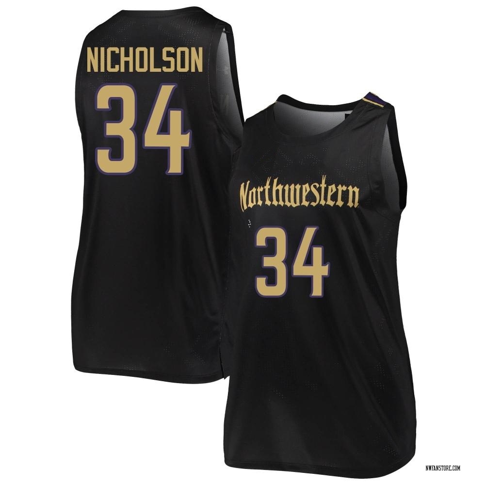 Women's Matthew Nicholson Northwestern Wildcats Replica Basketball Jersey - Black
