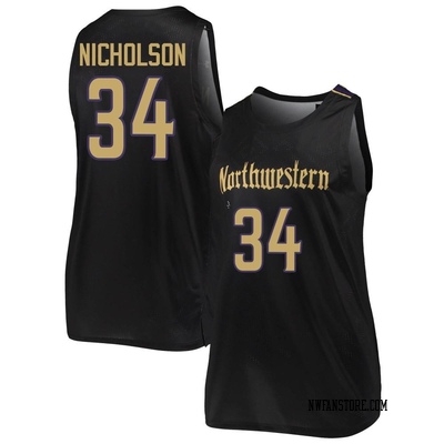 Women's Matthew Nicholson Northwestern Wildcats Replica Basketball Jersey - Black